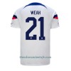 Camiseta de fútbol Estados Unidos Timothy Weah 21 Primera Equipación Mundial 2022 - Hombre